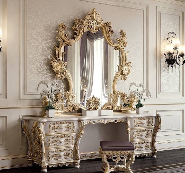 Bàn Trang Điểm Tân Cổ Điển Công Nương Ánh Kim BTDBYD017