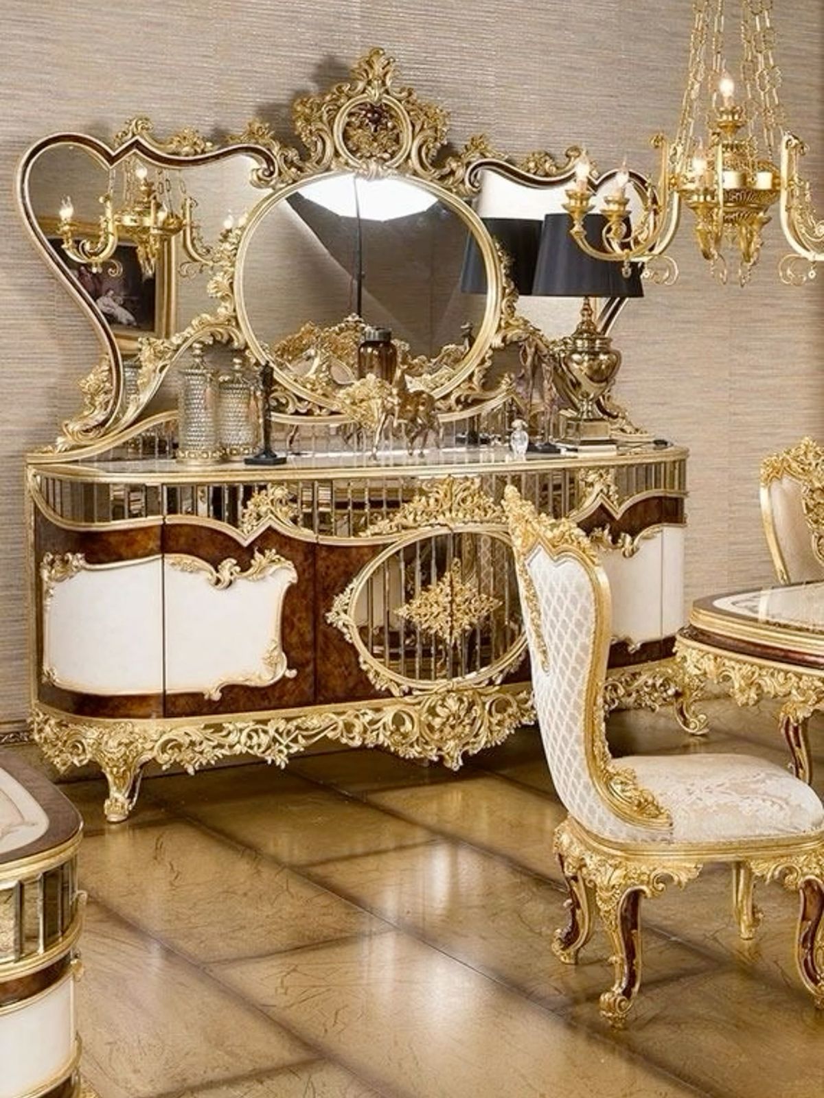 Bàn Trang Điểm Tân Cổ Điển Vương Nữ Pha Lê – BTDBYD009